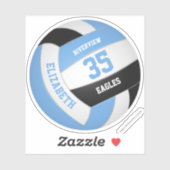 lichtblauwe volleybal kinder tiener sport sticker (Vel)