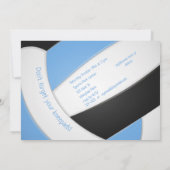 lichtblauwe volleybalmeisje kaart (Achterkant)