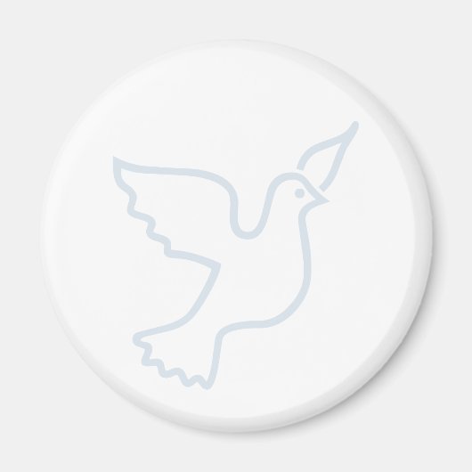 Lichtblauwe vredesduif magneet (Voorkant)