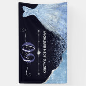 Lichtblauwe Waterverf Dress Birthday Spandoek (Verticaal)