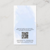 Lichtblauwe Waterverf gouden oorbel sieraden displ Visitekaartje (Achterkant)