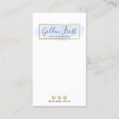 Lichtblauwe Waterverf gouden oorbel sieraden displ Visitekaartje (Voorkant)