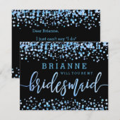Lichtblauwe Waterverf, je wordt mijn bruidsmeisje Kaart (Voorkant / Achterkant)