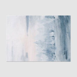 Lichtblauwe waterverf-landschapssneeuwwolken tissuepapier