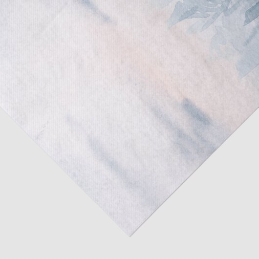 Lichtblauwe waterverf-landschapssneeuwwolken tissuepapier (Detail)