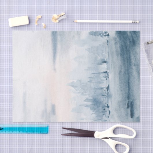 Lichtblauwe waterverf-landschapssneeuwwolken tissuepapier (Craft)