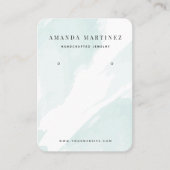 Lichtblauwe Waterverf Oorbel Visitekaartje (Voorkant)