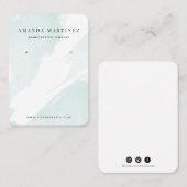 Lichtblauwe Waterverf Oorbel Visitekaartje (Voorkant / Achterkant)