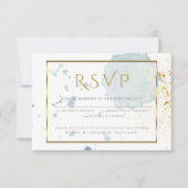 Lichtblauwe Waterverf Spletters Maaltijdkeuze RSVP (Voorkant)