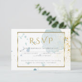 Lichtblauwe Waterverf Spletters Maaltijdkeuze RSVP (Staand voorkant)