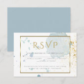 Lichtblauwe Waterverf Spletters Maaltijdkeuze RSVP (Voorkant / Achterkant)