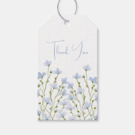 Lichtblauwe Waterverf Wilde Bloem Cadeaulabel