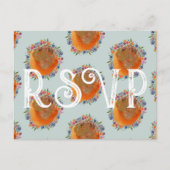 Lichtblauwe Waterverf Wildflower bruiloft RSVP Briefkaart (Voorkant)