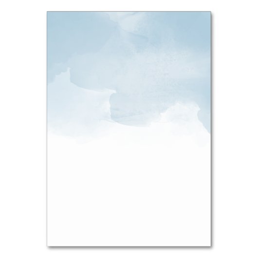 Lichtblauwe Waterverven Zwart Script Bruiloft Kaart (Achterkant)