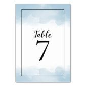 Lichtblauwe Waterverven Zwart Script Bruiloft Kaart (Voorkant)