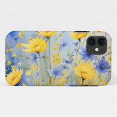 Lichtblauwe weide met delicate wilde bloemen Case-Mate iPhone case (Achterkant (horizontaal))