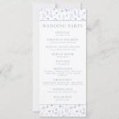 Lichtblauwe wilde bloem rustieke bruiloft programm (Achterkant)