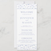 Lichtblauwe wilde bloem rustieke bruiloft programm (Voorkant)