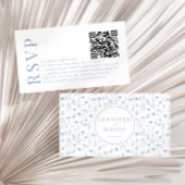 Lichtblauwe wildflower bruiloft RSVP QR-codekaarte Informatiekaartje