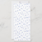 Lichtblauwe wildflower tuin bruiloft menu kaarten (Achterkant)