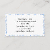 Lichtblauwe winter sneeuwvlok patroon visitekaartje (Achterkant)