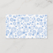 Lichtblauwe winter sneeuwvlok patroon visitekaartje (Voorkant)