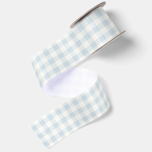 Lichtblauwe Witte Geruite Strepen Bruidsmeisjesfee Satijnen Lint