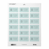 Lichtblauwe Witte Gestreepte Bloem - Adreslabels Etiket (Full Sheet)