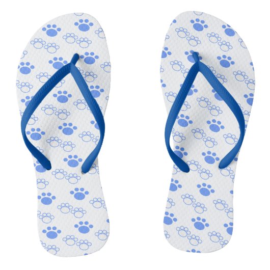 Lichtblauwe & witte Paw Teenslippers (Voetbed)