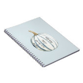 Lichtblauwe Witte Pompoen Schoonheid Is Notitieboek (Rechterzijde)