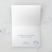 Lichtblauwe & Witte Poot Verjaardag Kaart (Binnen)