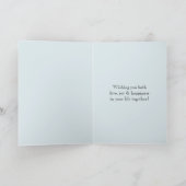 Lichtblauwe Witte Rozen Bloemige Bruiloft Kaart (Binnen)