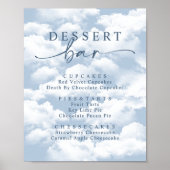 Lichtblauwe wolk op negen bachelorette dessertbar poster (Voorkant)