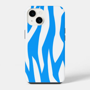 Lichtblauwe zebraprint iPhone 14 hoesje