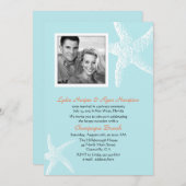 Lichtblauwe Zeester Foto Sjabloon Ontvangst Alleen Kaart (Voorkant / Achterkant)