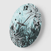 Lichtblauwe zwarte tropische rok grote klok (Hoek)