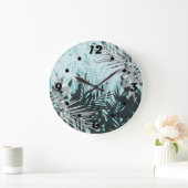 Lichtblauwe zwarte tropische rok grote klok (Huis)