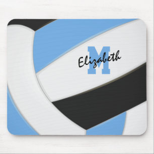 lichtblauwe zwarte volleybalteamkleuren muismat