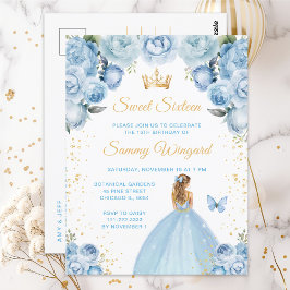 Lichtblond haar Prinses Sweet Sixteen Briefkaart