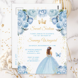 Lichtblonde bruine haar Prinses Sweet Sixteen Briefkaart