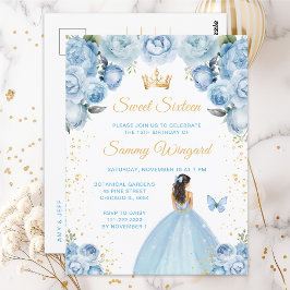 Lichtblonde brunette haar prinses Sweet Sixteen Briefkaart
