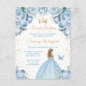 Lichtblonde Haren Prinses Sweet Sixteen Briefkaart (Voorkant)
