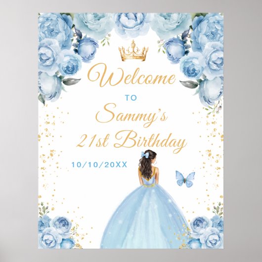 Lichtblonde Prinses Verjaardags Welkom Poster (Voorkant)