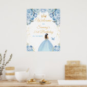 Lichtblonde Prinses Verjaardags Welkom Poster (Keuken)