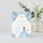 Lichtblonde Prinses Verjaardagsfeestje Briefkaart (Staand voorkant)
