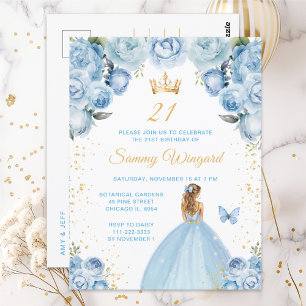Lichtblonde Prinses Verjaardagsfeestje Briefkaart