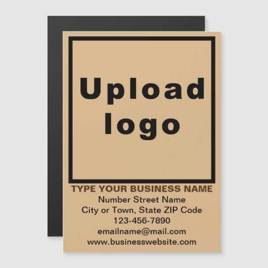 Lichtbruin 5"x 7"Magnetisch Visitekaartje (Voorkant / Achterkant)