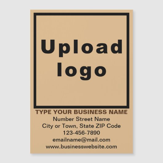 Lichtbruin 5"x 7"Magnetisch Visitekaartje (Voorkant)