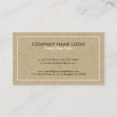 Lichtbruin ambachtelijk papier textuur print visitekaartje (Achterkant)