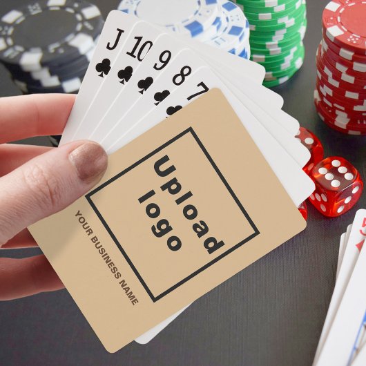 Lichtbruin bedrijfsmerk op speelkaarten